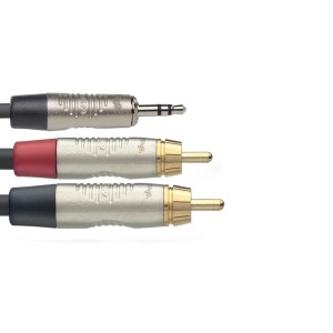 STAGG NYC3/MPS2CM kabel audio mini jack, 2x RCA 3m