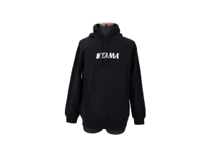 TAMA Czarna bluza z kapturem z białym logo TAMA (M) 